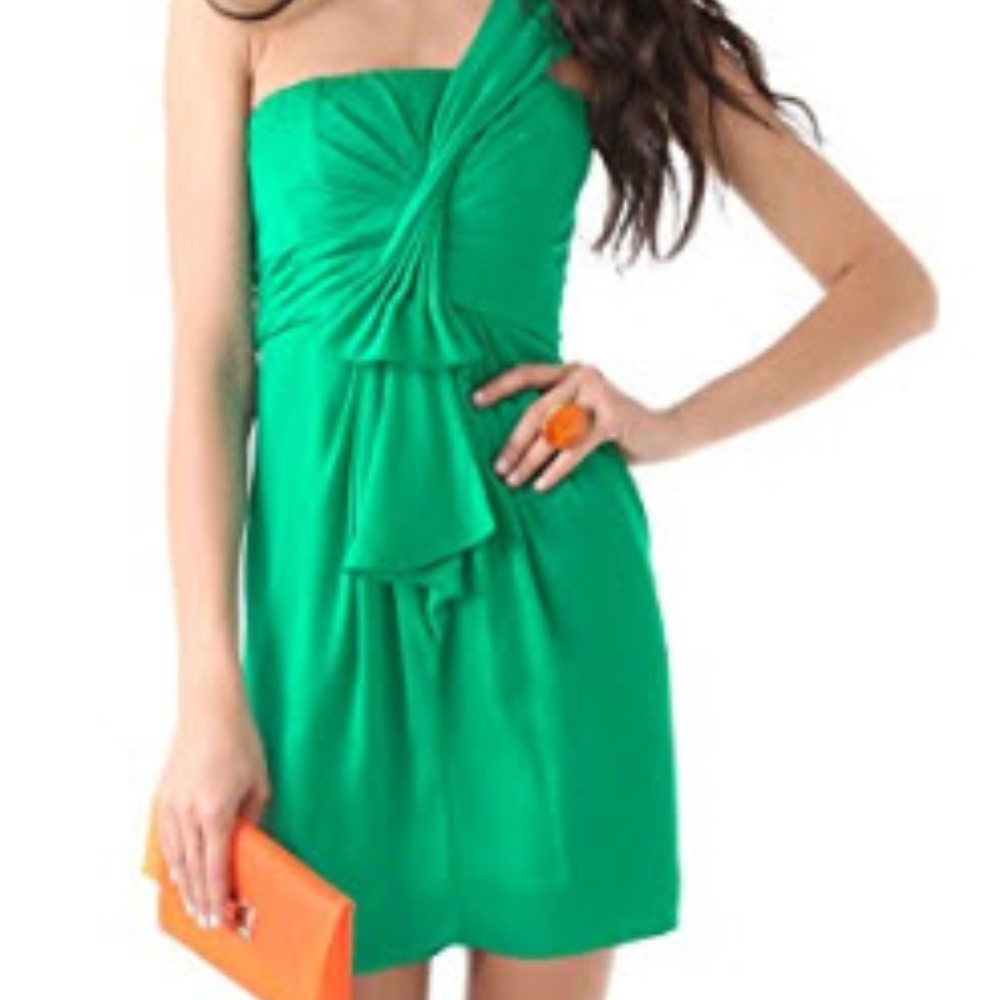 BCBG Max Azria One Shoulder Palais Dress